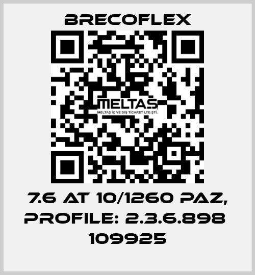 7.6 AT 10/1260 PAZ, PROFILE: 2.3.6.898  109925 Brecoflex