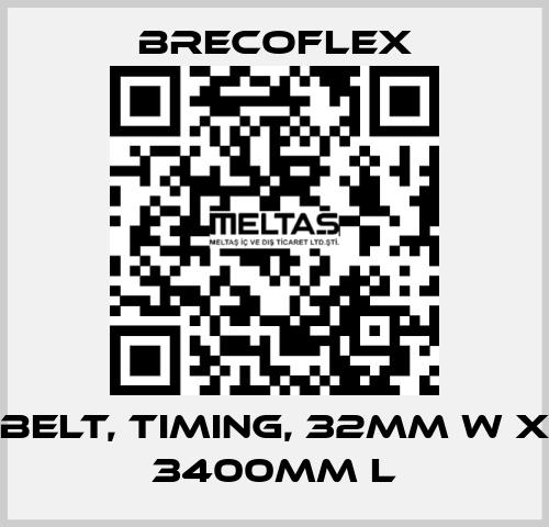 BELT, TIMING, 32MM W X 3400MM L Brecoflex