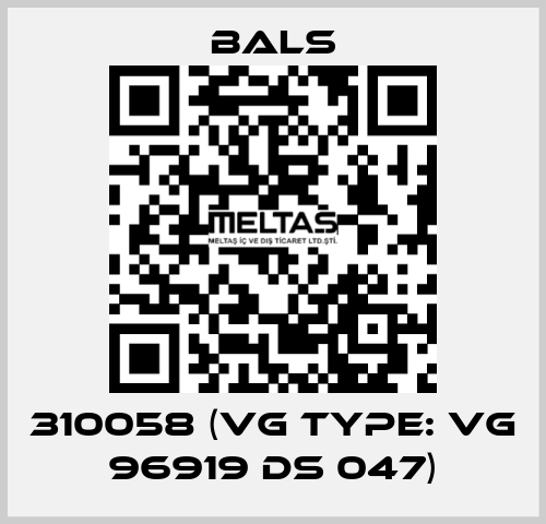 310058 (VG Type: VG 96919 DS 047) Bals