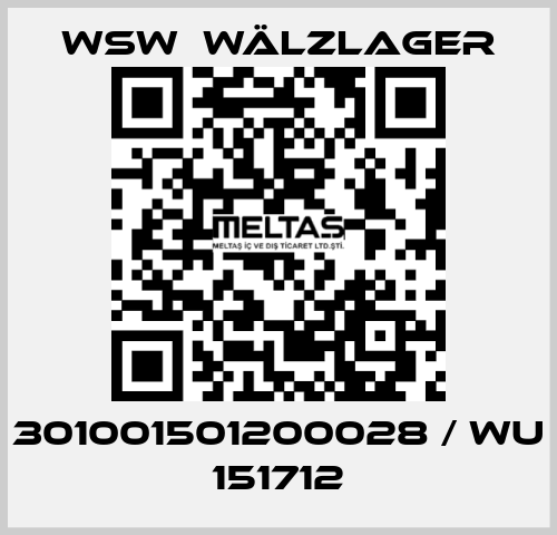 301001501200028 / WU 151712 WSW  Wälzlager