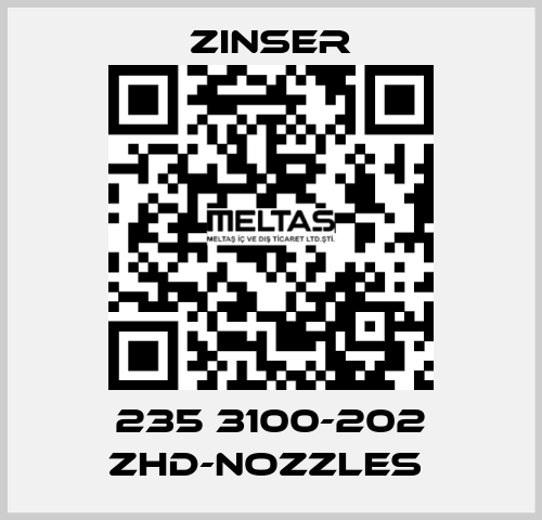 235 3100-202 ZHD-nozzles  Zinser