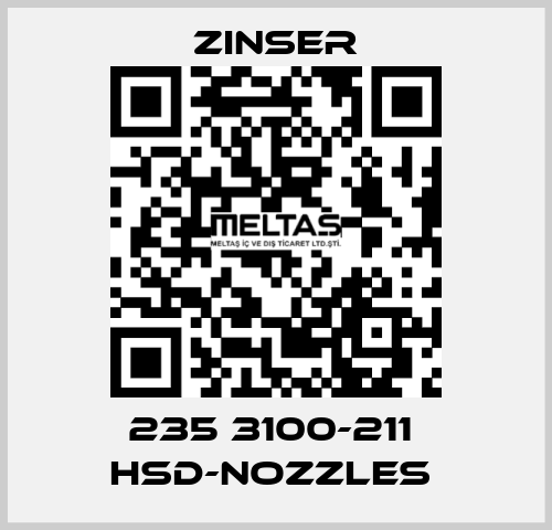 235 3100-211  HSD-nozzles  Zinser