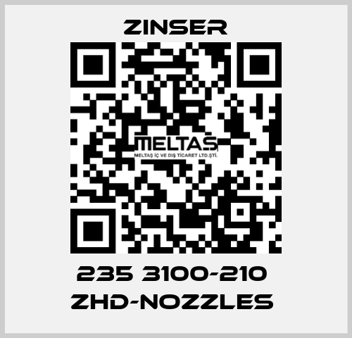 235 3100-210  ZHD-nozzles  Zinser