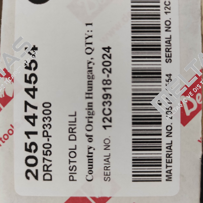 P/N: 2051474554, Type: DR750-P3300 Desoutter