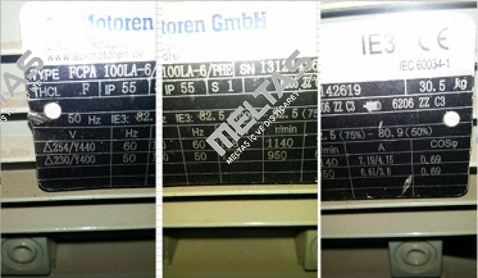 FCPA 100LA-6/PHE obsolete, replaced by IE3AC10LA600  AC Motoren