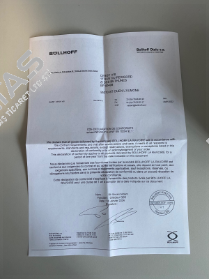 CERTIFICATE OF CONFORMITY NFL 00-015C BOLLHOFFOTALU Böllhoff