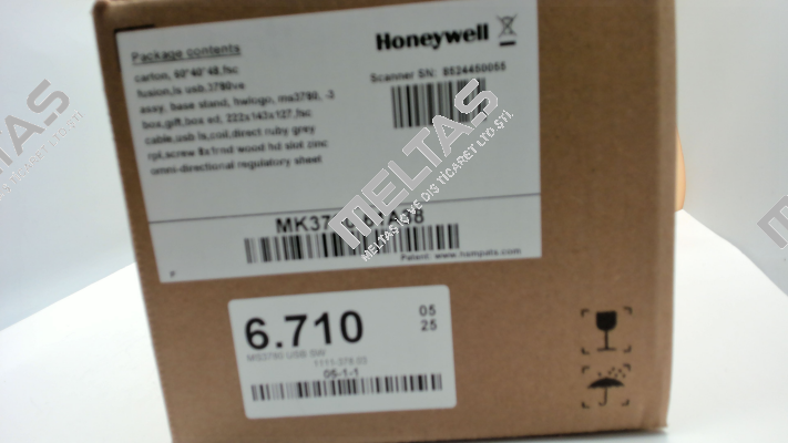 P/N: B-MK3780-61A38-SVC, Type: MS3780 Fusion Honeywell