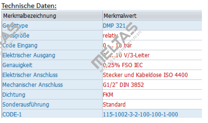 DMP 321 - 115-1002-3-2-100-100-1-000 Bd Sensors