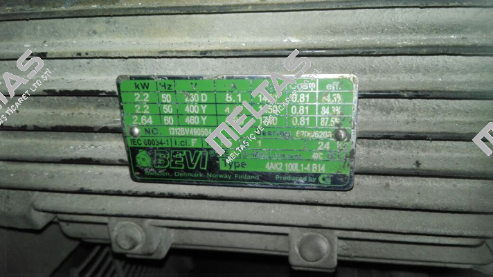 Obsolete 1312BV490504 replaced by IE3 class F RAL5010  Bevi