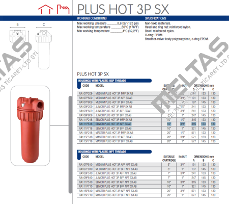Senior Plus HOT 3P AFP SX AB Atlas Filtri
