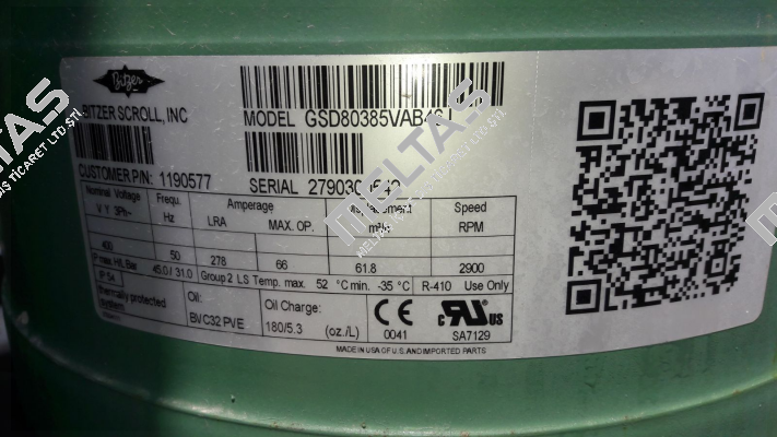  GSD 80385VAB46J  OEM  Bitzer
