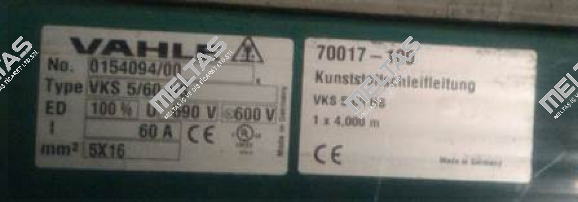 P/n: 0154094/00, Type: VKS5/63-4000HSA Vahle