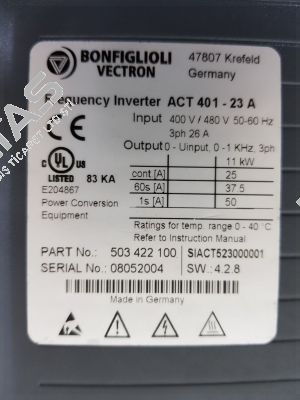 Type: ACT 401-23A Bonfiglioli