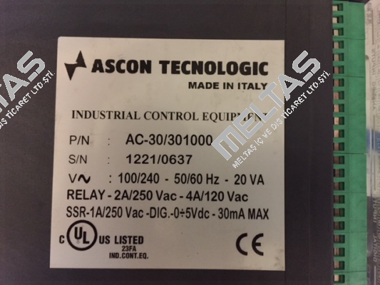 P/N AC-30/301000, SN:1221/0637  Ascon