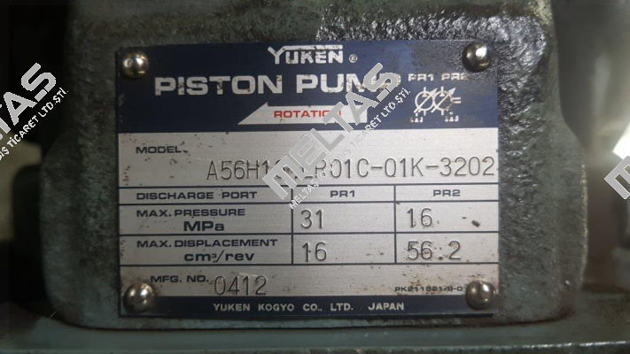 A56H16-LR01C-01K-3202 old code - new code A56H16-LR01C-01K-3203 Yuken