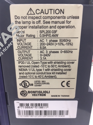 Typ SPL200 03 F Bonfiglioli