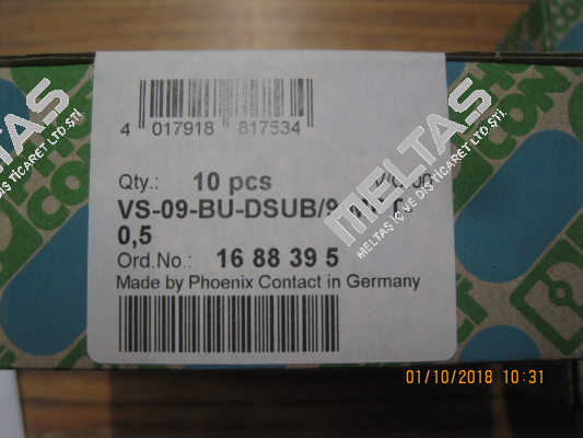 P/N: 1688395 Type: VS-09-BU-DSUB/9-MPT-0,5 Phoenix Contact