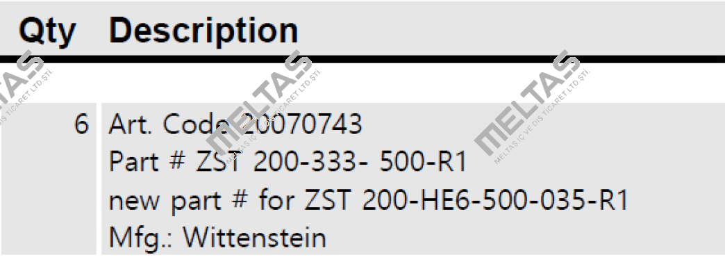 ZST 200-333-500-R1 Wittenstein