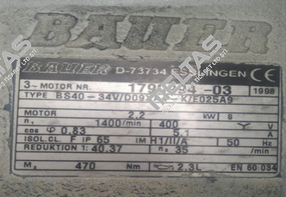 Type: BS40-34V/D09XA4-K/E025A9 Bauer