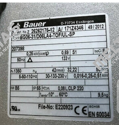 BG06-31 D06LA 4-TOF/UL-SP(P/N 171Z4346) Bauer