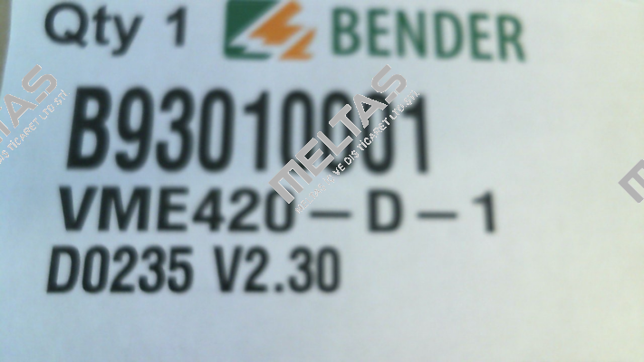 p/n: B93010001, Type: VME420-D-1    Bender