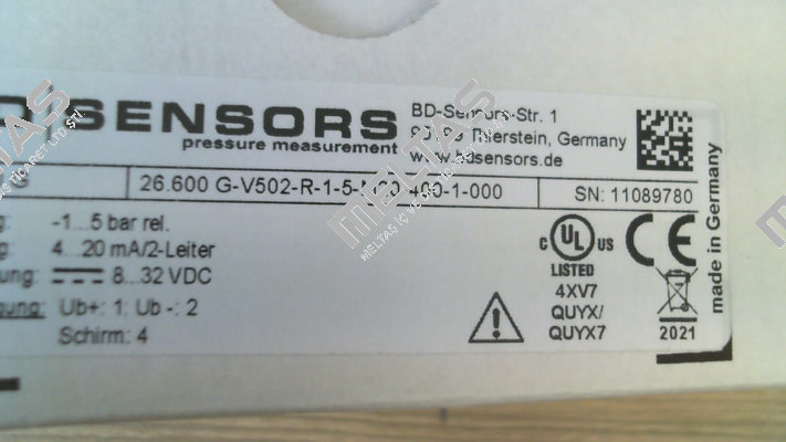 26.600 G-V502-R-1-5-M20-400-1-000 Bd Sensors