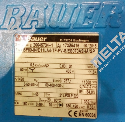 BF80-04/DHE13MA4-TF-FV-K/ES070A8HA/HT1-SP Bauer