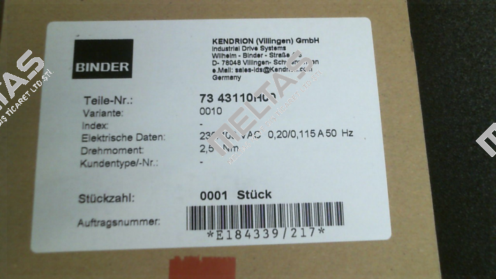 73 43110H00-0010 Binder
