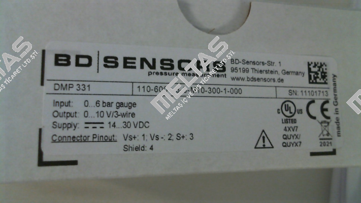DMP 331 (110-6001-3-3-M10-300-1-000) Bd Sensors