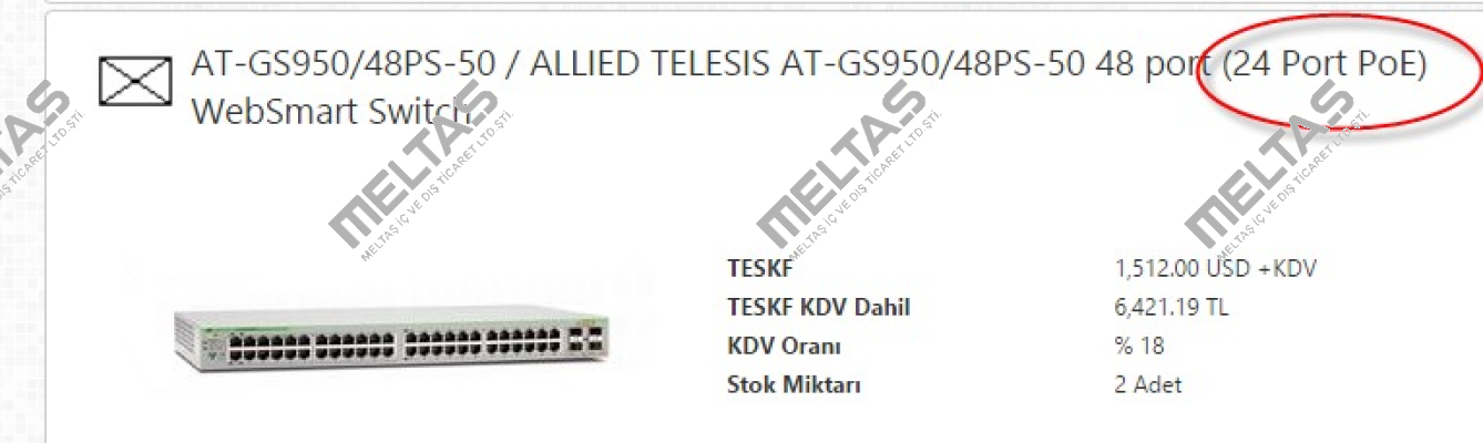 AT-GS950/48PS-50 Allied Telesis
