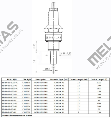 Type ZE 14-12-400 A1 Beru