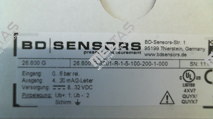 26.600 G-6001-R-1-5-100-200-1-000 Bd Sensors