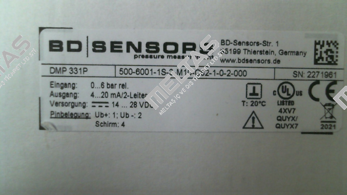 500-6001-1S-3-M10-C62-1-0-2-000 Bd Sensors