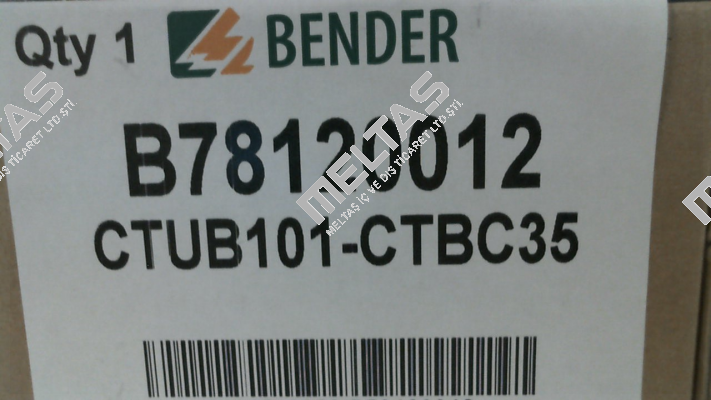 P/N: B78120012, Type: CTUB101-CTBC35 Bender