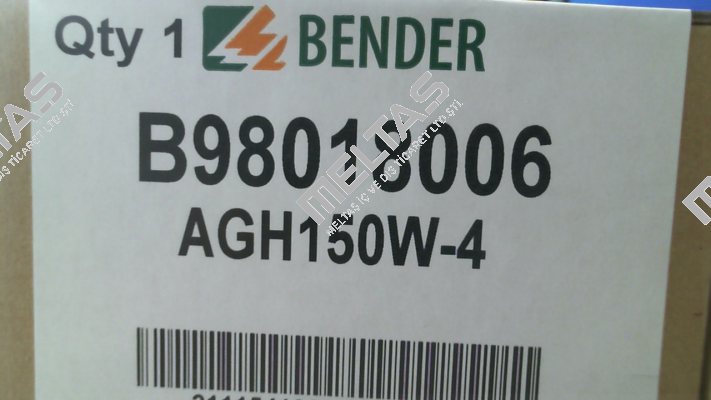 Nr. B98018006 Type AGH150W-4 Bender