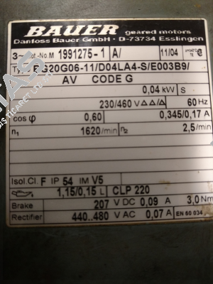 Typ : BG20G06-11/D04LA4-S/E003B9/AV  Bauer