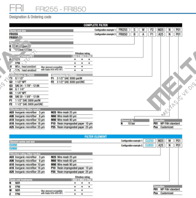 FRI-850-B-A-F1-A03-N-P01 MP Filtri