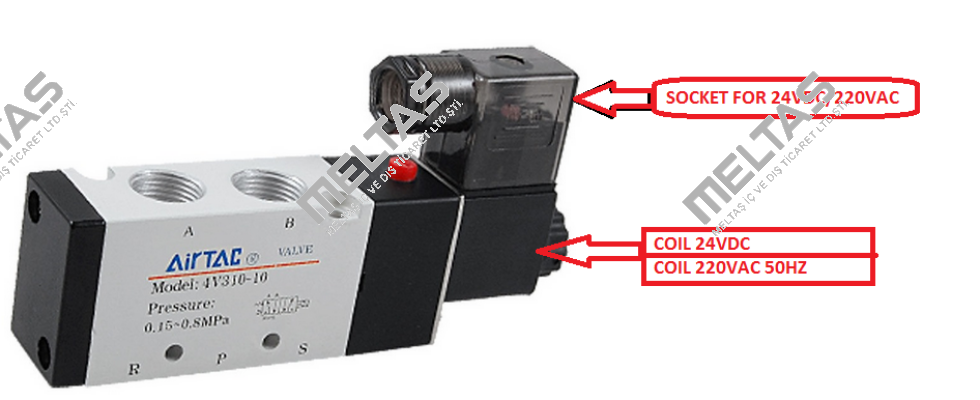 COIL 24VDC FOR 4V310-10 + SOCKET   Airtac