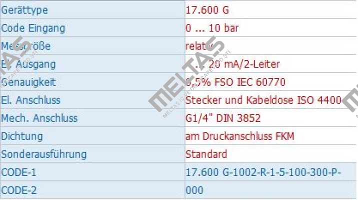 Code: 17.600 G-1002-R-1-5-100-300-P-000  Bd Sensors