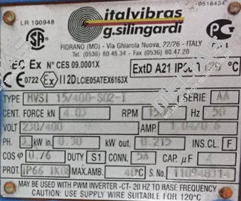 MVSI 15/400T-S02 Italvibras
