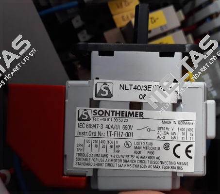 NLT40/3E/Z20 /1 (3 polig) Sontheimer