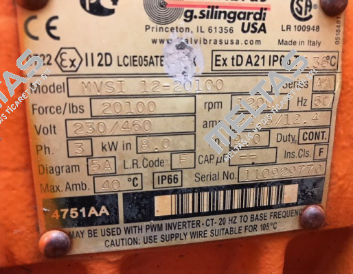(US REFERENCE NUMBER) - MVSI 12-20100- (MVSI 10/10000-S02) EU- REFERENCE NUMBER   Italvibras