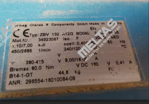 ZBV 132 A12/2  B0060 Mot Nr - 34923067 Demag