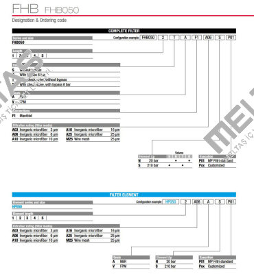 FHB-050-1-S-A-F1-A10-S-P01 MP Filtri